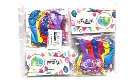 6 ballonnen 25cm verjaardag nr5